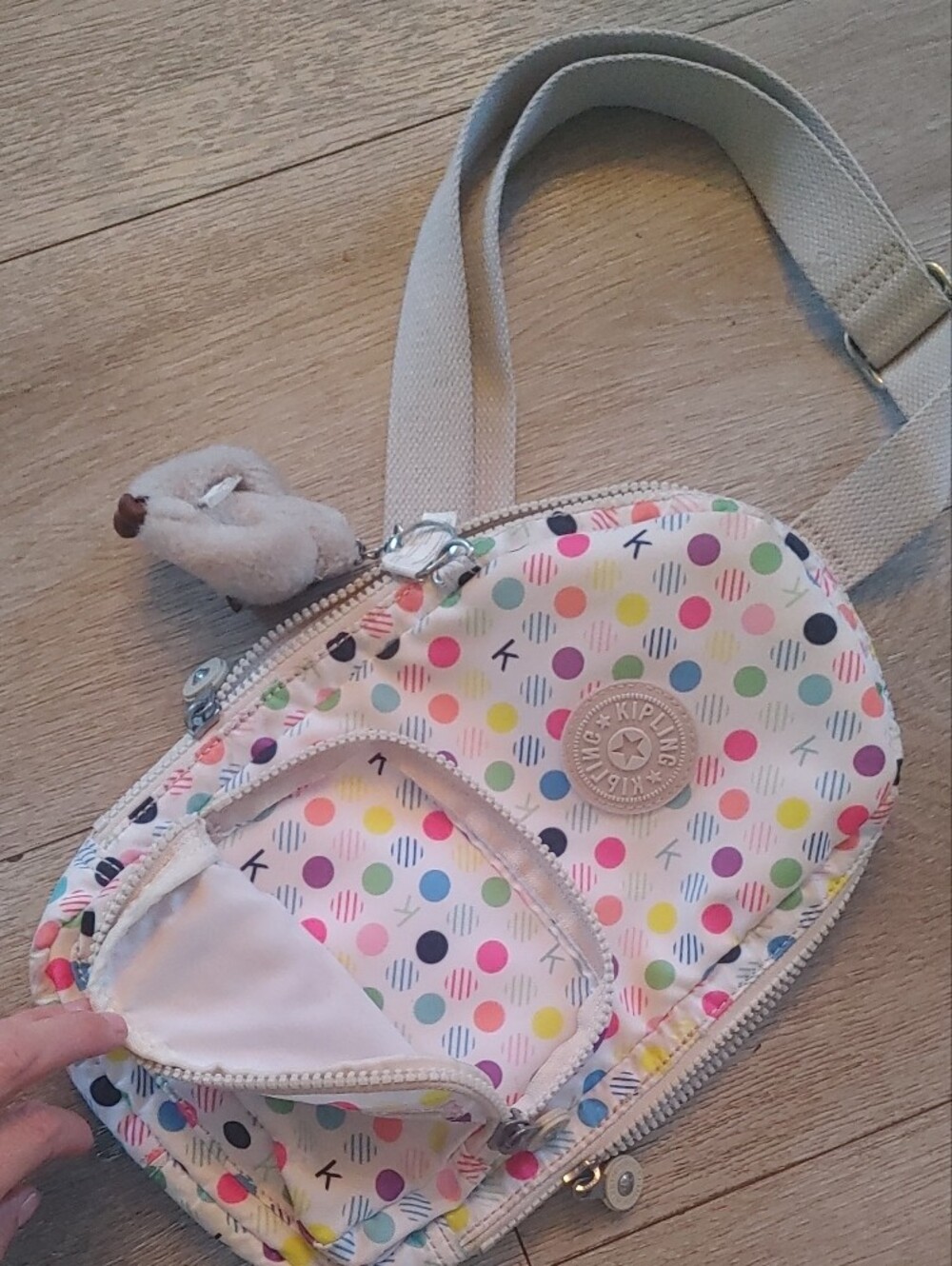 Kipling Kids Multicolor Polka Dot Crossbody Sling Bag
